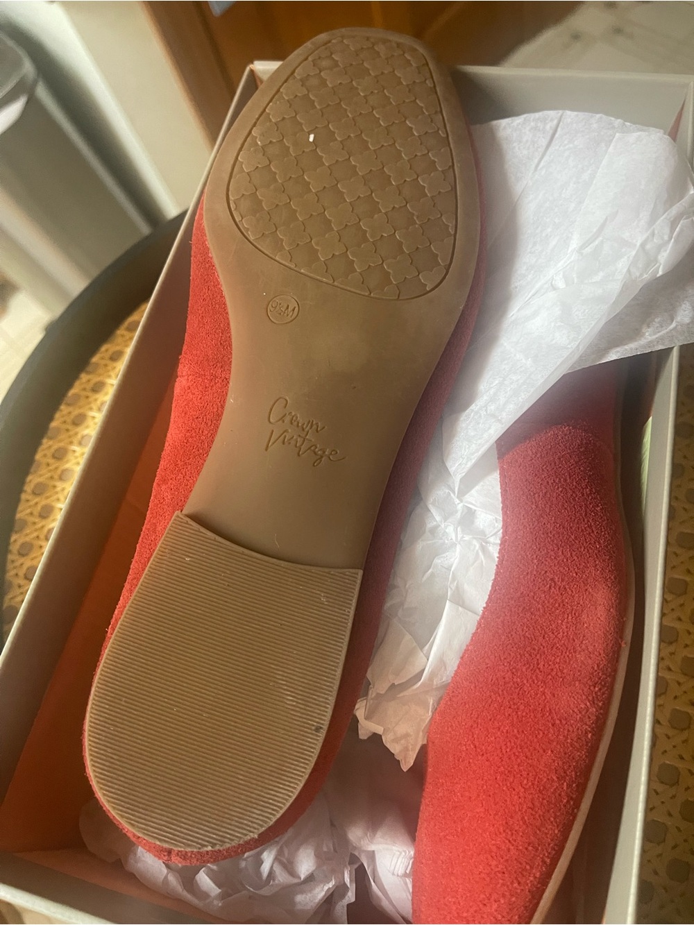 Crown Vintage Red Suede Mary Jane Flats - Picture 4 of 7